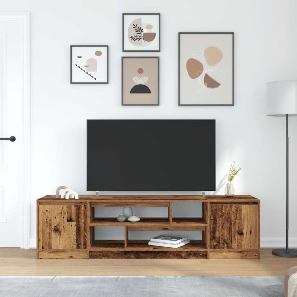 Mueble de TV de madera antigua 188,5x41x50 cm Madera