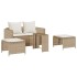 Set de muebles de jardín con cojines apilables 5 pzas