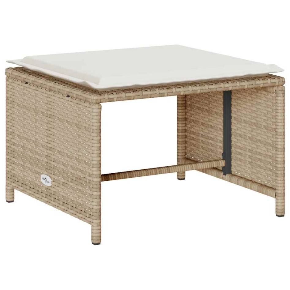 Set de muebles de jardín con cojines apilables 5 pzas