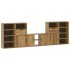 Muebles de TV 5 uds. con almacenaje ODDA madera maciza