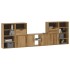 Muebles de TV 5 uds. con almacenaje ODDA madera maciza