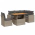 Set de muebles de jardín 6 pzas y cojines ratán sintético