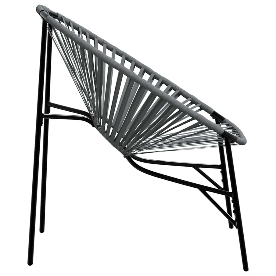 Juego de sillas de jardín 3 uds negro y gris