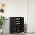 Zapatero de madera de roble negro 60x35x92