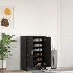 Zapatero de madera de roble negro 60x35x92 cm