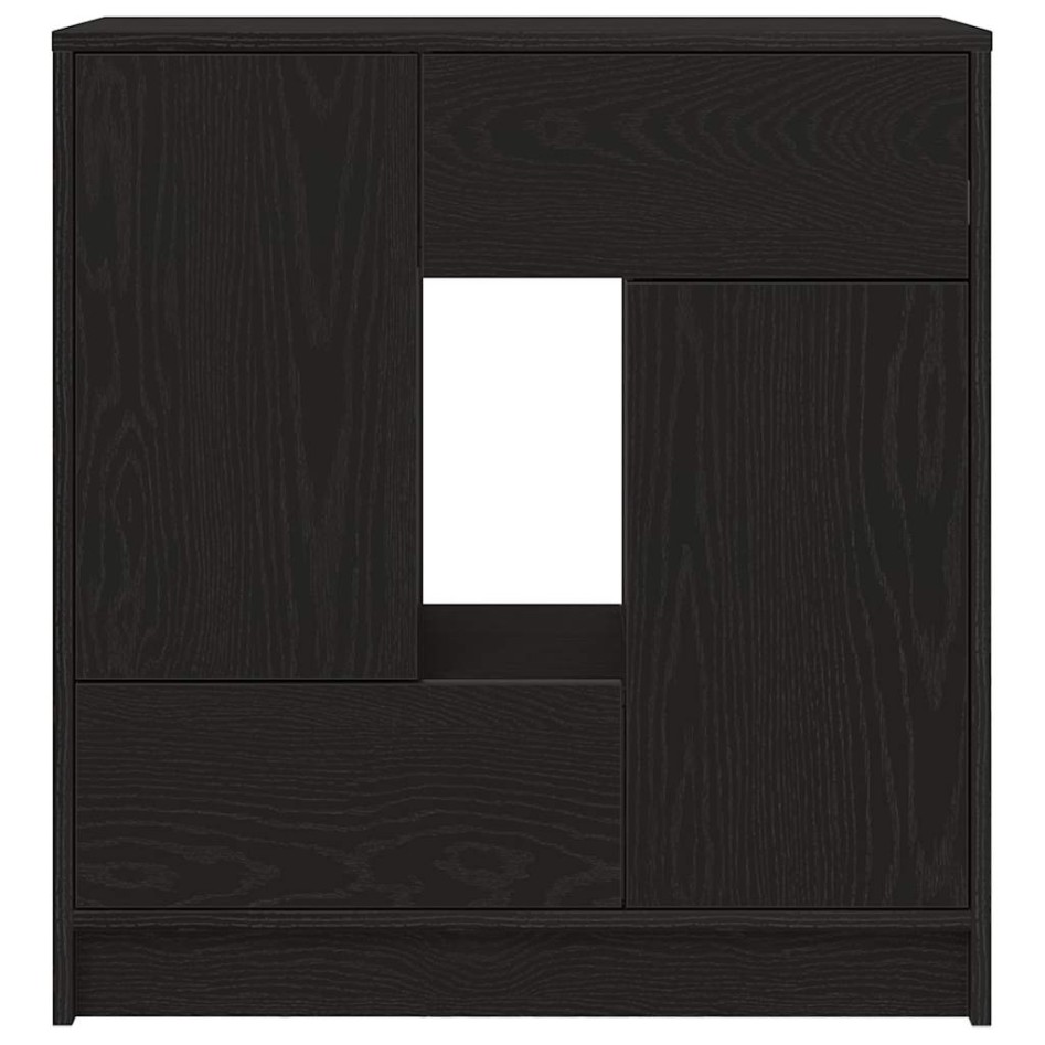 Aparador con cajones y puertas roble negro 70,5x34x74,5