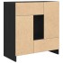 Aparador con cajones y puertas roble negro 70,5x34x74,5