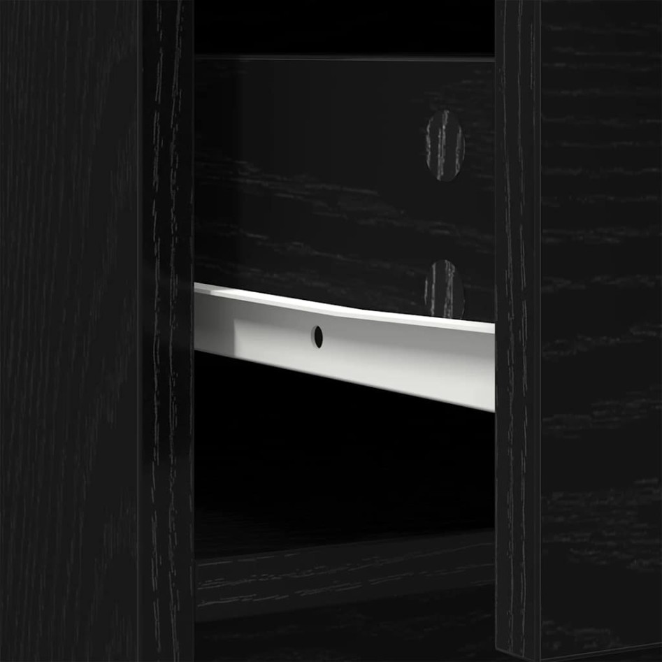 Aparador con cajones y puertas roble negro 70,5x34x74,5