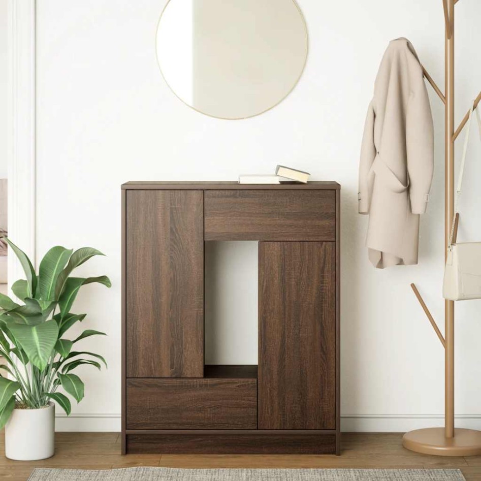 Aparador con cajones y puertas roble marrón 73x31x90