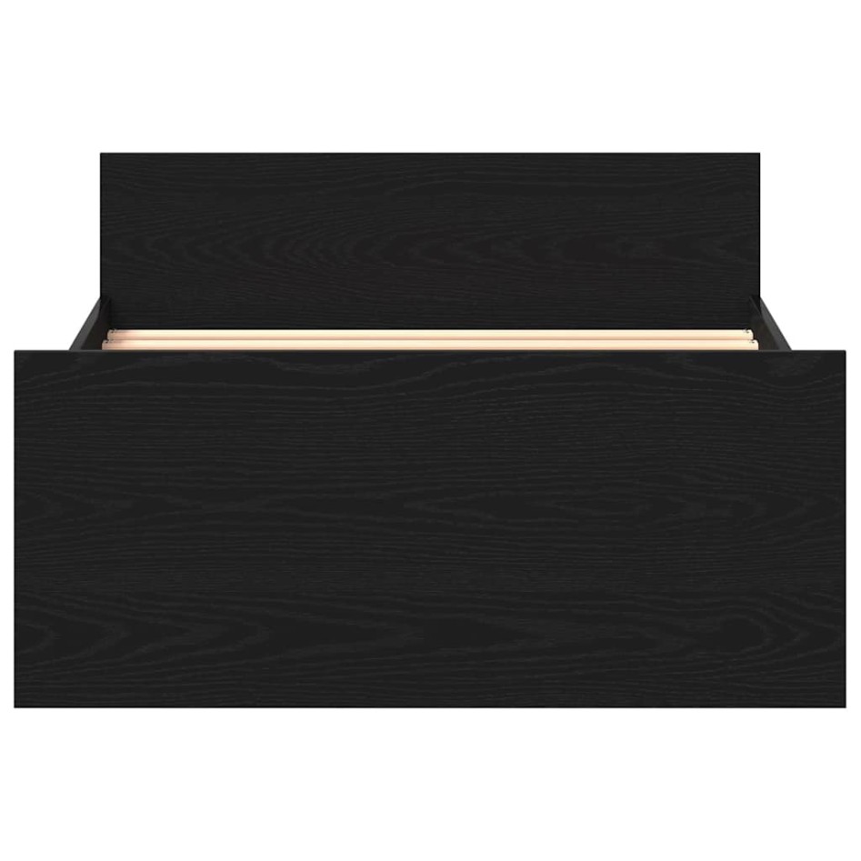 Estructura de cama sin colchón roble negro 100x200