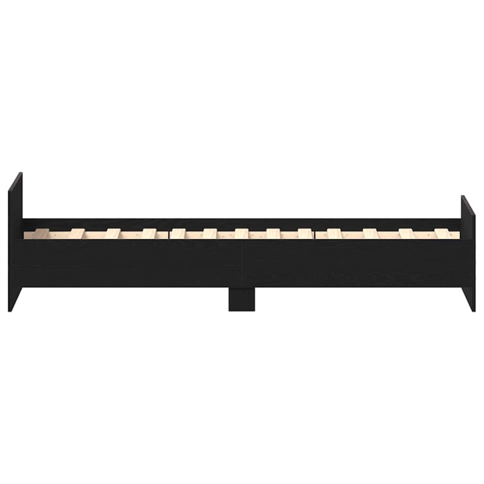 Estructura de cama sin colchón roble negro 100x200