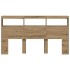 Cabecero de cama con LED roble artesanal 180x17x102