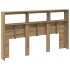 Cabecero de cama con LED roble artesanal 180x17x102