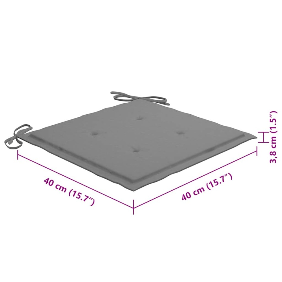 Sillas de jardín plegables 8 uds y cojines madera maciza