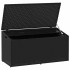 Caja de almacenaje de jardín ratán sintético negro 110x50x58