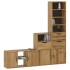 Muebles de TV 4 uds. con almacenaje ODDA madera maciza