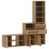 Muebles de TV 4 uds. con almacenaje ODDA madera maciza