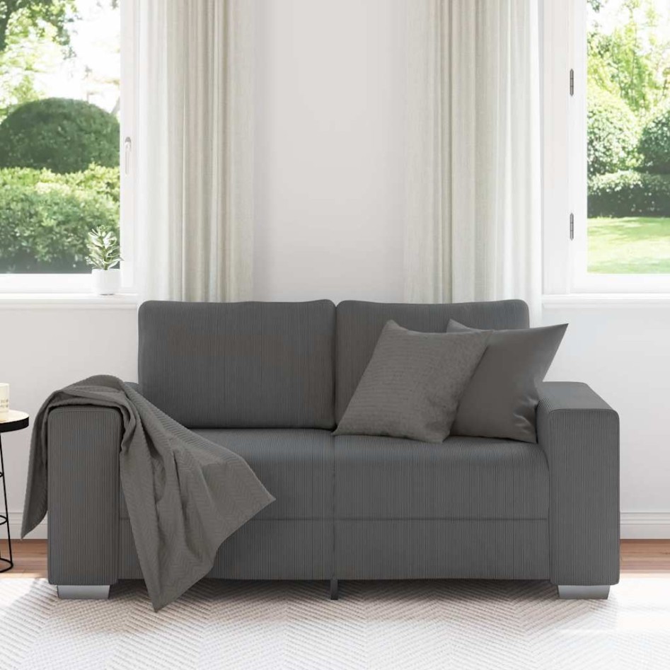 Sofá Loveseat gris oscuro 120 cm tejido de