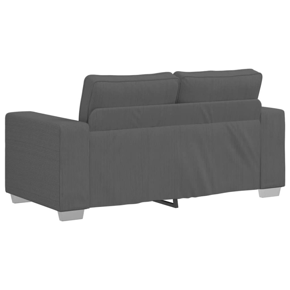 Sofá Loveseat gris oscuro 120 cm tejido de