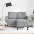 Sofá de 2 plazas con chaise longue en forma L gris claro