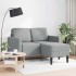 Sofá de 2 plazas con chaise longue en forma L gris claro