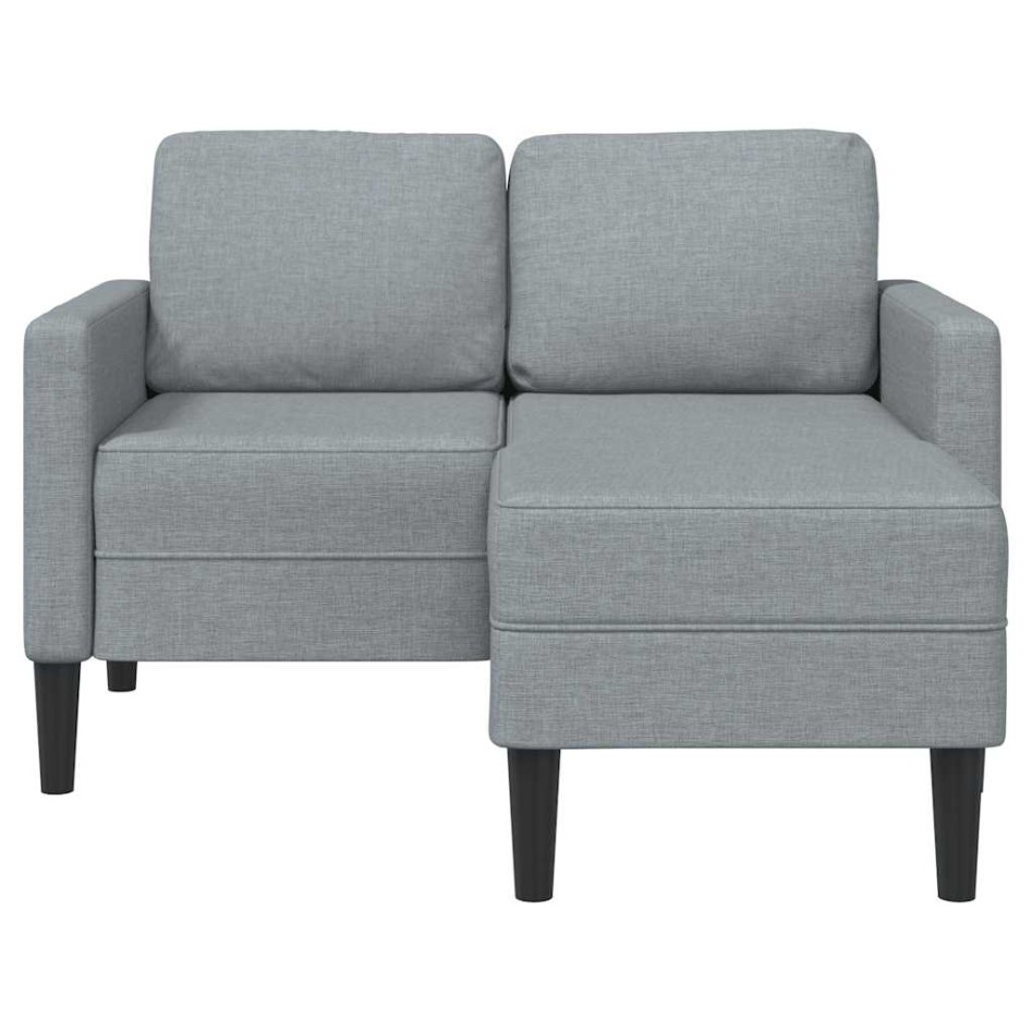 Sofá de 2 plazas con chaise longue en forma L gris claro