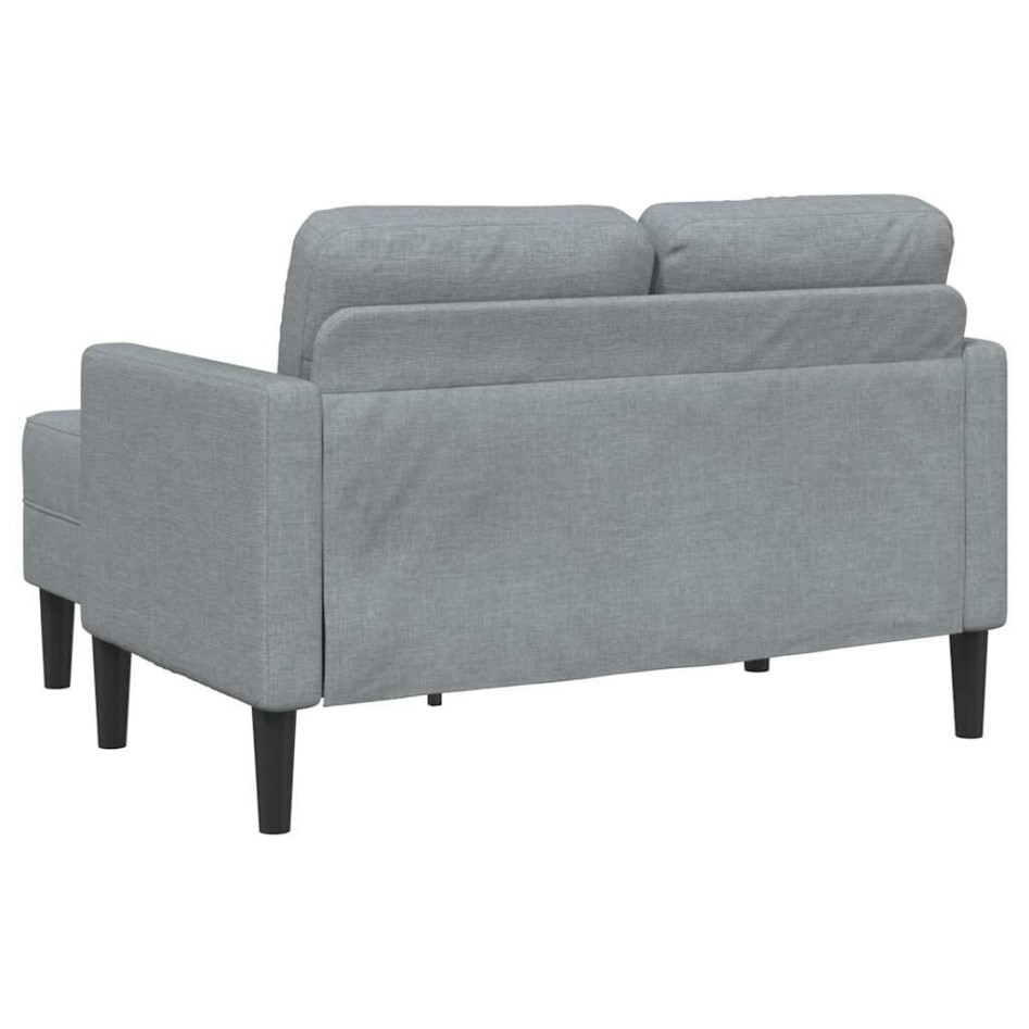 Sofá de 2 plazas con chaise longue en forma L gris claro