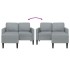 Sofá de 2 plazas con chaise longue en forma L gris claro