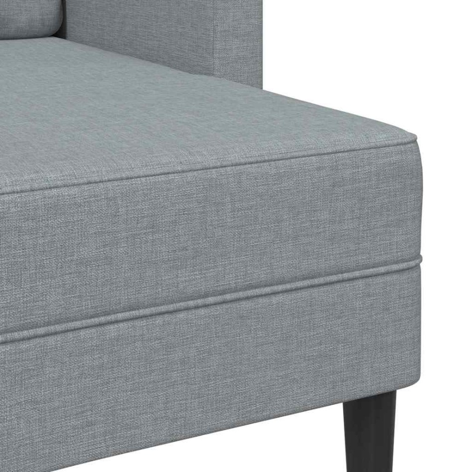 Sofá de 2 plazas con chaise longue en forma L gris claro