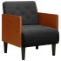 Sillón con reposabrazos Terciopelo negro 55