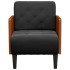 Sillón con reposabrazos Terciopelo negro 55