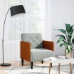 Sillón con reposabrazos Terciopelo Gris Claro 55 cm