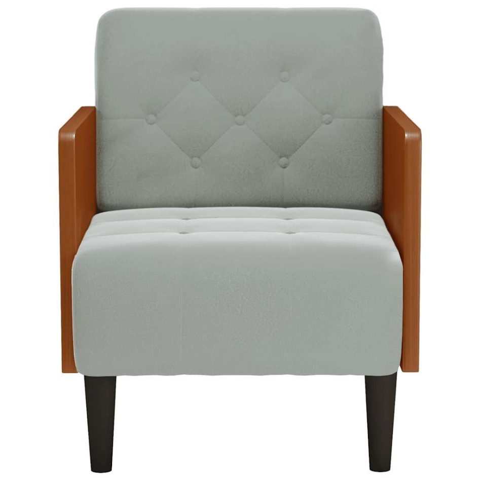 Sillón con reposabrazos Terciopelo Gris Claro 55