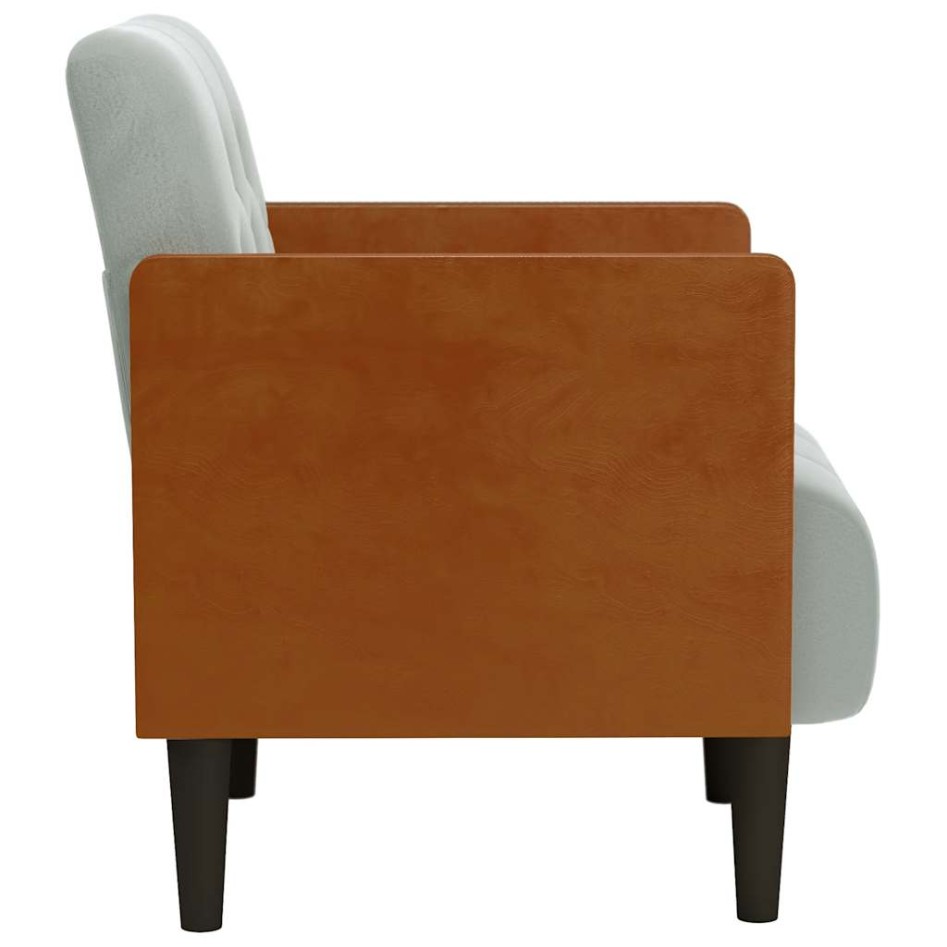 Sillón con reposabrazos Terciopelo Gris Claro 55