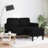Sofá de 2 plazas con chaise longue en forma L negra
