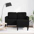 Sofá de 2 plazas con chaise longue en forma L negra