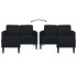 Sofá de 2 plazas con chaise longue en forma L negra