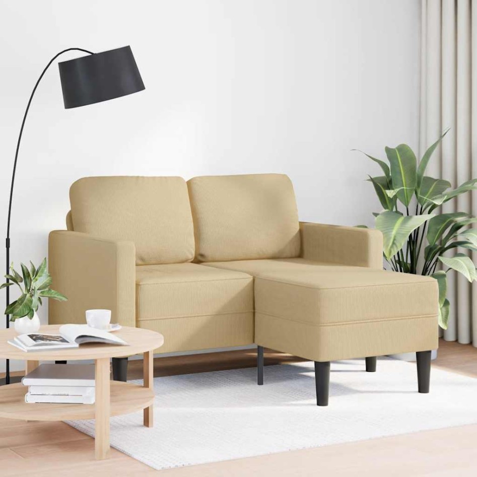 Sofá de 2 plazas con chaise longue en forma L verde gris 125