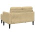 Sofá de 2 plazas con chaise longue en forma L verde gris 125