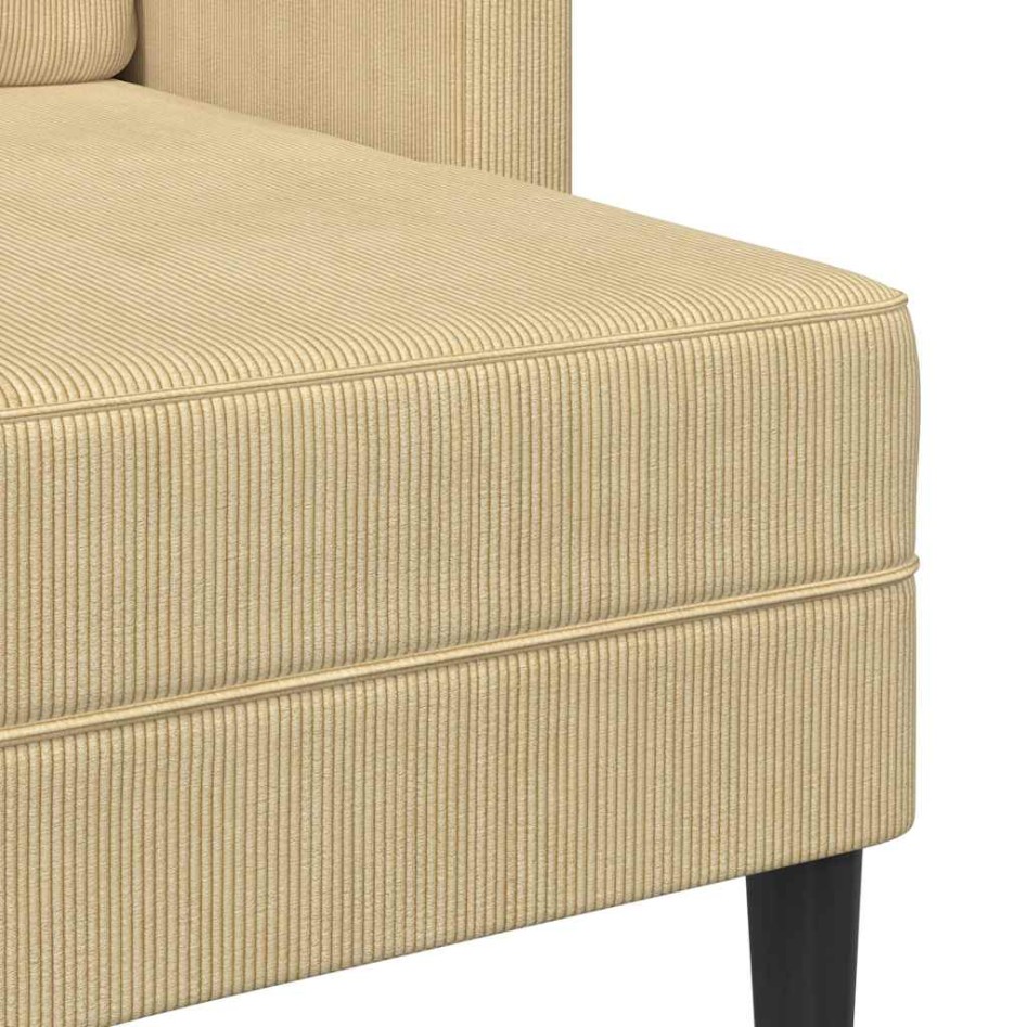 Sofá de 2 plazas con chaise longue en forma L verde gris 125