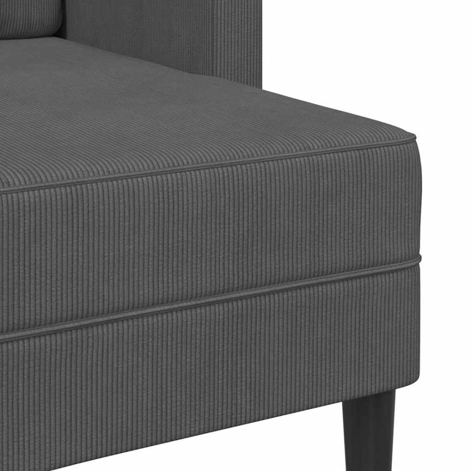 Sofá de 2 plazas con chaise longue en forma L gris oscuro
