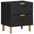 Mesitas de noche 2 uds madera maciza de mango negro 40x33x46