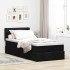 Cama otomana con colchón y luces LED tela negra
