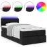 Cama otomana con colchón y luces LED tela negra