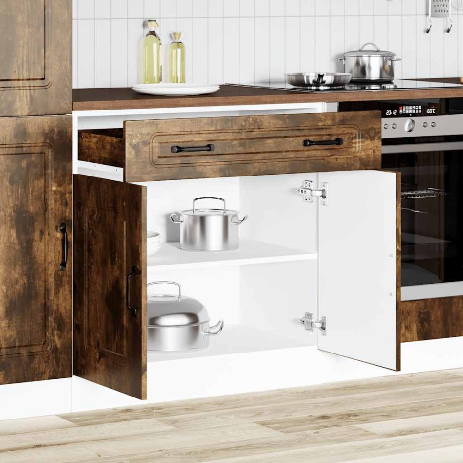 Mueble bajo de cocina Kalmar de madera ingeniería roble