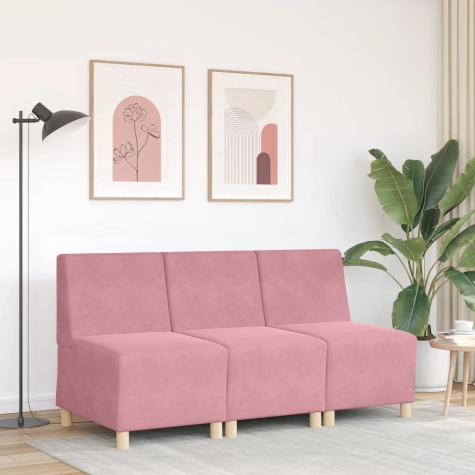 Sillón de terciopelo rosa 55