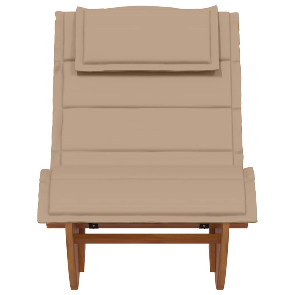 Tumbona mecedora con cojín de madera maciza de