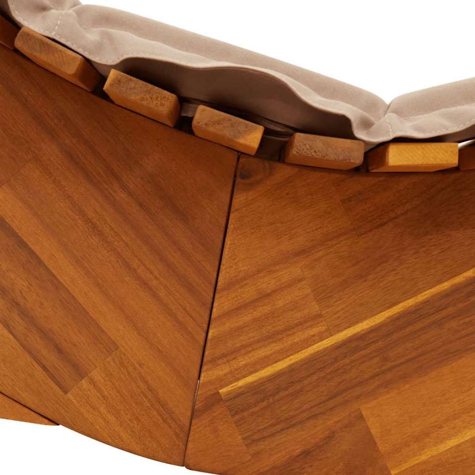 Tumbona mecedora con cojín de madera maciza de