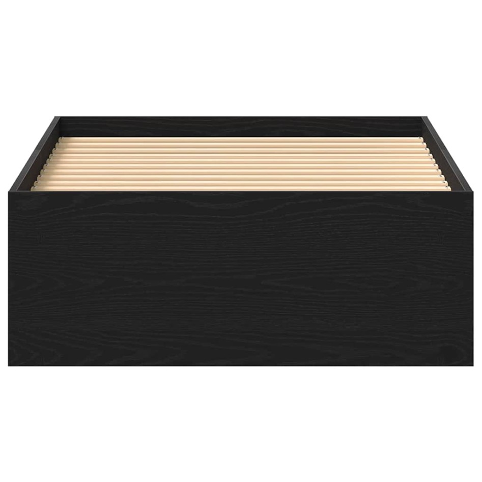 Estructura de cama sin colchón roble negro 100x200