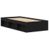 Estructura de cama sin colchón roble negro 100x200